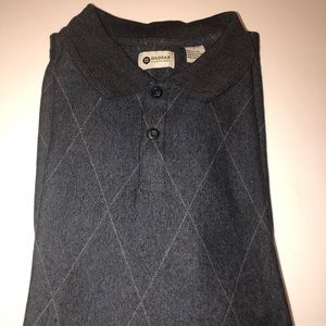 Haggar Classic-Fit Jacquard Long-Sleeve Polo